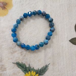 Apatite Faceted Star Cut Bracelet Size 7 in.